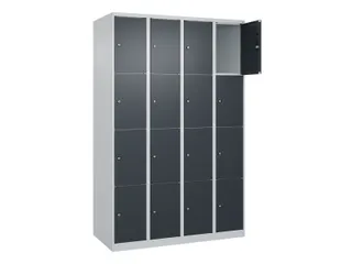 lockerkast,HxBxD 1850x1200x500mm,4x4vakken,vak B 300mm,cil.-slot - 1