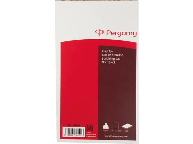 Kladblok, Ft 11,5 x 19,8cm, 200 Vel, Effen