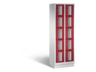 Lockerkast 1800x610x500mm 2x5 vakken Cilinderslot, Sokkel, RAL3003 - 2