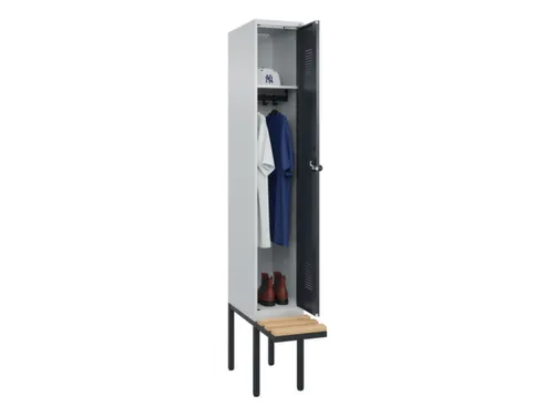 locker met bank,HxBxD 2120x300x815mm,1vak,vak B 300mm,draaigrendel