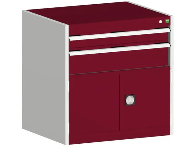 ladekast HxBxD 800x800x525mm 2laden RAL7035 front RAL3004