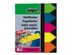 Indexeringsstrookjes Sigel Film Maat strookjes 45x12mm.pijl 5-kleurig