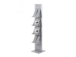 Brochurerek Totem Zilver Met Stalen Legplanken