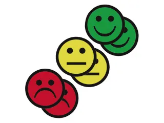 Magneet smiley 75mm 2x geel 2x groen 2x rood - 2