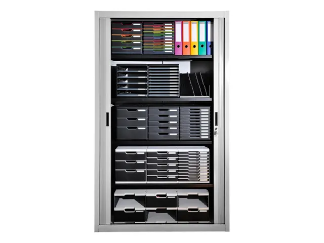 Module de classement Modulo Black Office 5 tiroirs fermés - Noir/arle