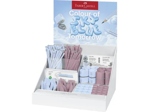 Toonbankdisplay Faber-Castell Grip 2001 Sky Blue en Rose Shadows