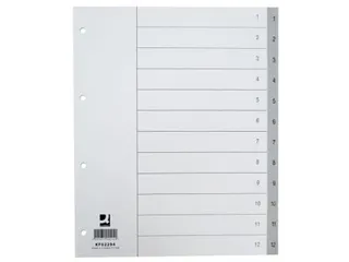 Tabbladen PP Set 1-12 Met Indexblad A4 11-Gaats Grijs - 2