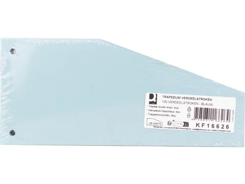 Intercalaires Trapèze, Paquet De 100 Pièces, Bleu