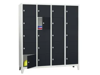 lockerkast,HxBxD 1850x1600x500mm,4x5vakken,RAL7035,front RAL7016 - 2
