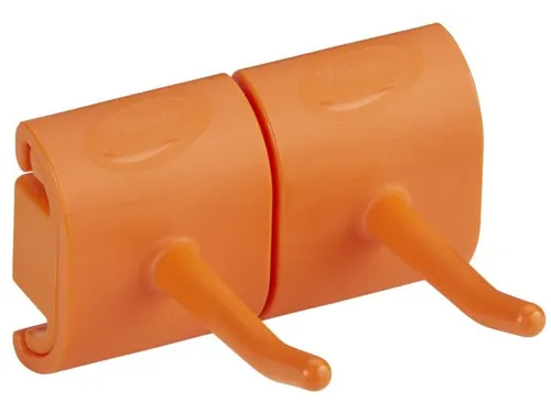 Vikan Hygiene Dubbele Haak voor Hi-Flex Wandhouder Oranje