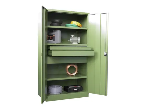 systeemkast,HxBxD 1950x1040x630mm,3xStalen bodem,RAL7035,front RAL7035