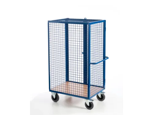 kastwagen,draagverm. 600kg,laadvl. LxB 980x700mm,houtplaat,3gaaswanden