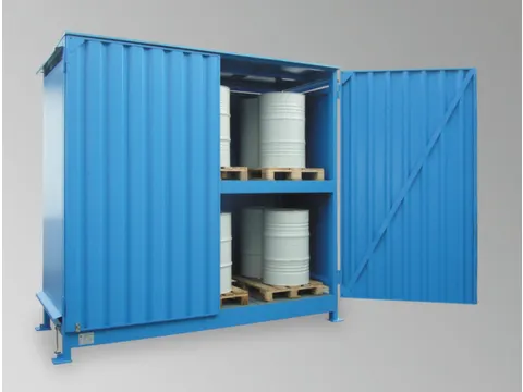 Stellingcontainer Gevaarlijke Stoffen Max. 40X200L Vaten Staand