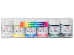 Ecola plakkaatverf potje 16ml, 6 potjes assorti