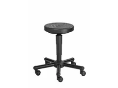 ESD-kruk zitting zwart 440-570mm gasveer frame staal RAL9005 wielen