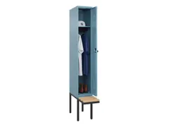 locker met bank,HxBxD 2120x300x815mm,1vak,vak B 300mm,draaigrendel
