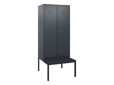 locker met bank,HxBxD 1950x800x815mm,2vak,vak B 400mm,cil.-slot