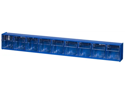 Assortimentsbak Hxbxd 80x600x65mm 9bakken Polystyreen Blauw