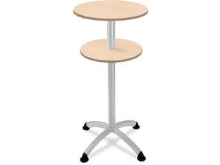 Statafel Stalen 4-Poots H 112cm Onderstel Zwart Blad Esdoorn - 2