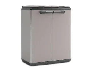 afvalverzamelstation,2x110l,HxBxD 850x680x390mm,romp PP grijs/zwart - 3