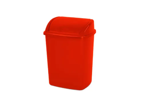 Afvalbak met Swing deksel 15 Liter Rood