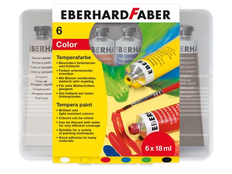 Plakkaatverf Eberhard Faber 6 kleuren tube 18 ml