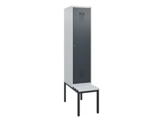 locker met bank,HxBxD 1950x400x815mm,1vak,vak B 400mm,cilinderslot - 2