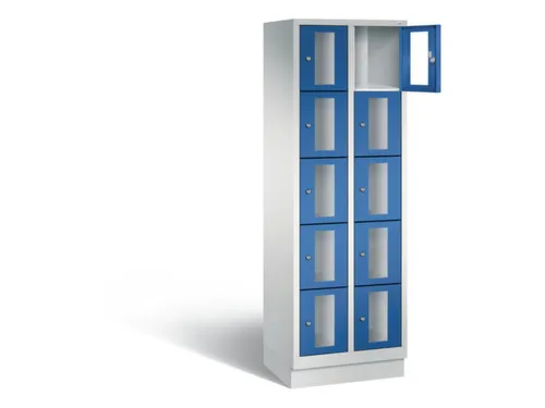 Lockerkast 1800x610x500mm 2x5 vakken Cilinderslot, Sokkel, RAL5010