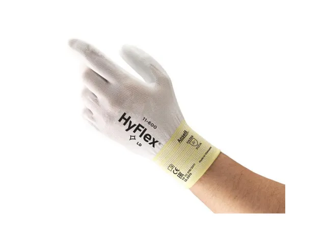 Ansell HyFlex 11-600 nylon precisiehandschoenen wit maat 6