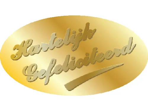 Etiket Haza Hartelijk Gefeliciteerd Goud