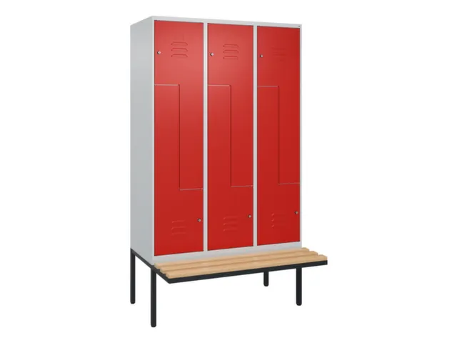 Z-garderobekast,HxBxD 2120x1200x815mm,6vak,vak B 400mm,cil.-slot