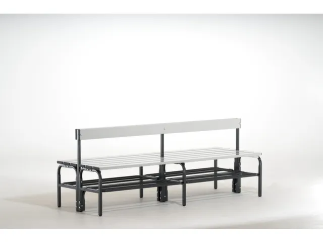banc double,HxLxP 770x2000x725mm,barres alu,structure acier RAL7016