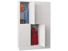 lockerkast,HxBxD 1850x1200x500mm,3x2vakken,RAL7035,front RAL5012