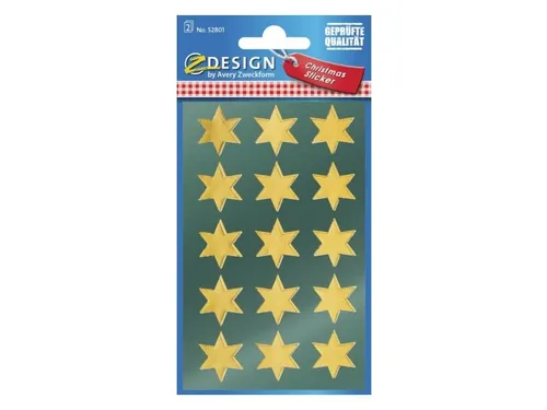 Etiket Z-design Christmas gouden sterren - 2 vel