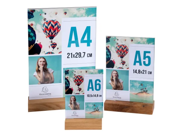 Folderhouder A4 vert icaal houten voet