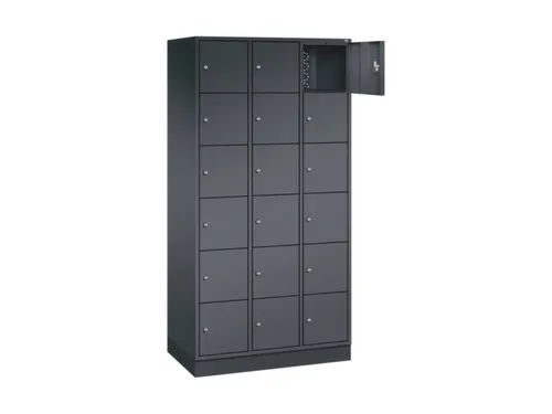 lockerkast,HxBxD 1950x920x500mm,3x6vakken,cil.-slot,sokkel