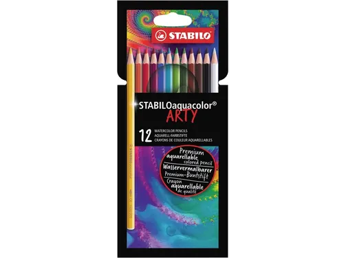 Kleurpotloden STABILO 1624 aquacolor Arty assorti etui à 12 stuks