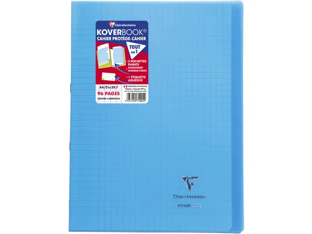 Schrift Koverbook A4 48 vel Seyès, kaft in PP assorti transparant