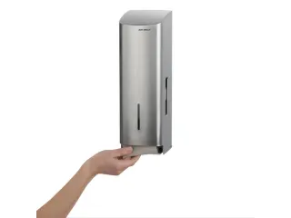 toiletpapierdispenser,HxBxD 377x117x130mm,v. 3rol(len),behuizing RVS - 4