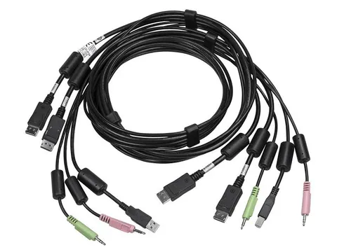 Vertiv Avocent CBL0124, 1,8 m, USB, USB, DisplayPort, Zwart, USB