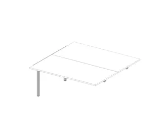 Aanbouwtafel I.h.v. Benchtafel 4-Voet 680-760X1600X1600Mm Wit - 1