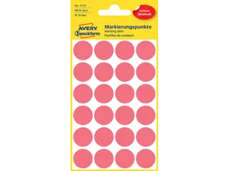 Etiket Avery Zweckform 3172 Rond Ø18mm Lichtrood 96 Stuks - 1