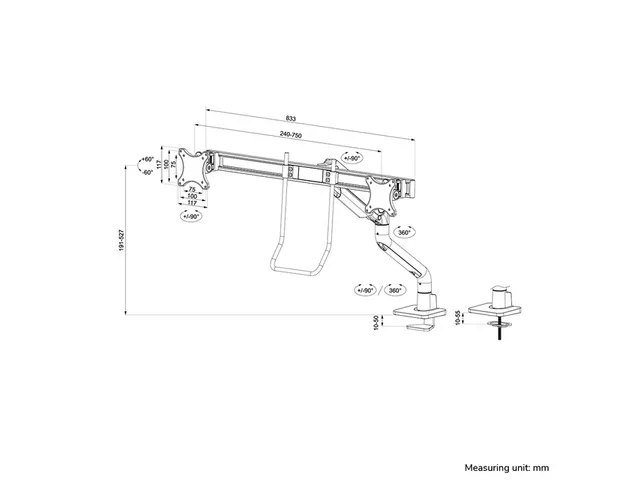 Monitorarm Neomounts DS75S-950BL2 zwart