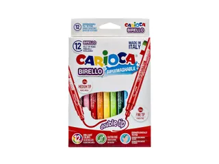 Viltstift Carioca Birello dubbelpunters assorti set à 12 stuks - 1