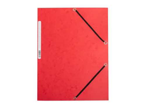 Elastomap A4 Met 3 Kleppen Karton Rood Voor 200 Vel Pak 10 Stuks