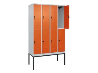 dubbeldekse locker,HxBxD 2120x1200x500mm,4x2vak.,vak B 300mm - 2
