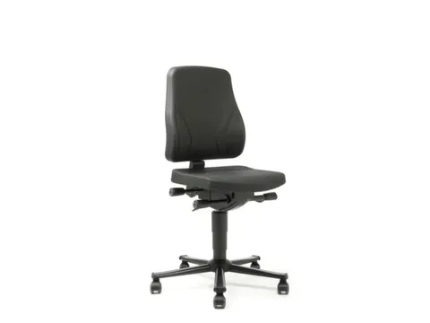 Werkplaatsstoel Pu-Schuim Zwart 450-600mmx460x410-470mm Wielen