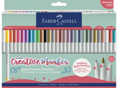 Marker creatief Faber-Castell Goldfaber set a 30 stuks Happy Creating