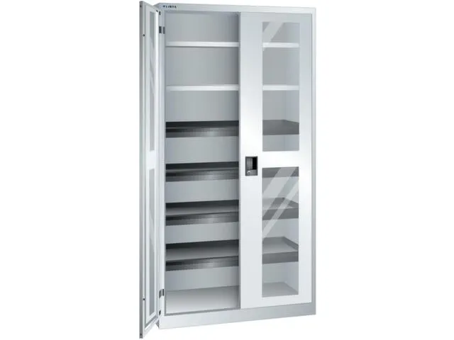 vitrinekast HxBxD 1950x1000x580mm 6xStalen bodem RAL7035