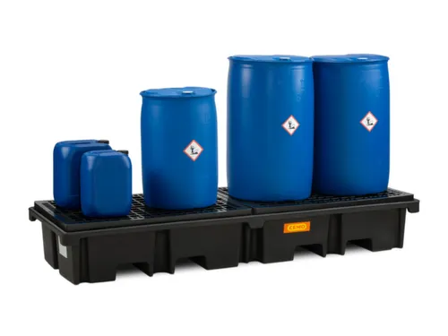 PE-opvangbak,v. 4x200l vat,opvangvol. 425l,HxBxD 390x2420x880mm